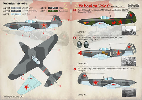 Print Scale 72-190 1/72 Yakovlev Yak-9 Part 2