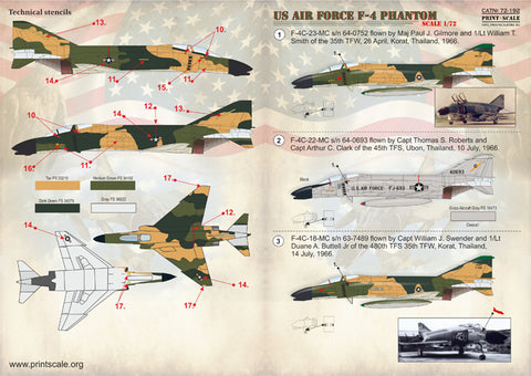 Print Scale 72-192 1/72 US Air Force F-4 Phantom 72-192 Scale 1/72