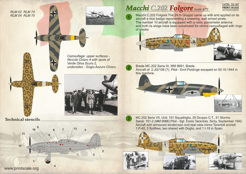 Print Scale 72-197 1/72 Macchi C.202 Folgore 72-197 Scale 1/72