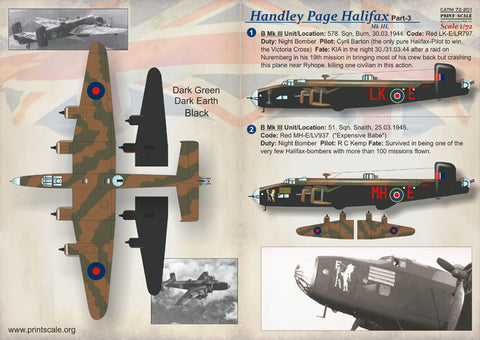 Print Scale 72-201 1/72 Handley Page Halifax Part 3