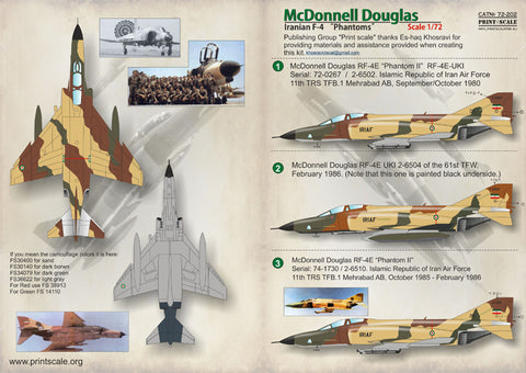 Print Scale 72-202 1/72 F-4 Phantom II Iranian Air Force