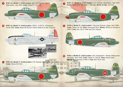 Print Scale 72-208 1/72 Kawanishi N1K1 & N1K2