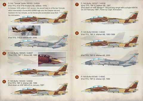 Print Scale 72-211 1/72 Grumman F-14 Tomcat Iranian 72-211 Scale 1/72 The complete set 2 leaf