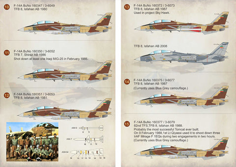 Print Scale 72-211 1/72 Grumman F-14 Tomcat Iranian 72-211 Scale 1/72 The complete set 2 leaf