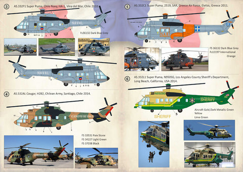 Print Scale 72-218 1/72 Aerospatiale AS.332 Super Puma/AS.532 Cougar In the complete set 1,5 sheets