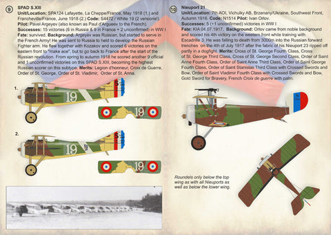 Print Scale 72-220 1/72 Russian Fighter Aces of WW I
