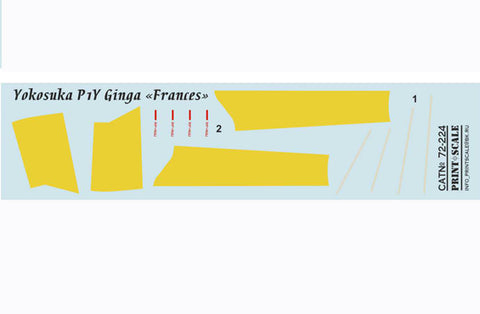 Print Scale 72-224 1/72 Yokosuka P1Y Ginga In the complete set 1,5 sheets