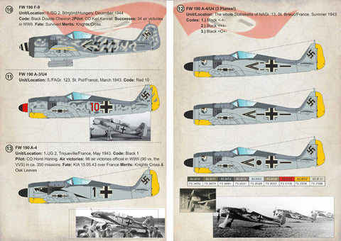 Print Scale 72-230 1/72 FW 190 A-3 A-4 A-5 A-6 F Recon 72-230 Scale 1/72