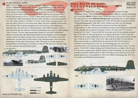 Print Scale 72-245 1/72 Focke Wulf Ew 200 Condor Part 4