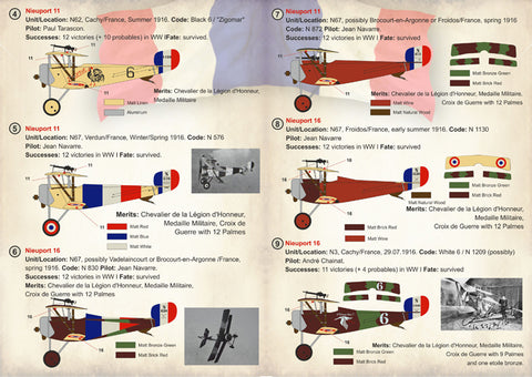 Print Scale 72-257 1/72 French Nieuport 10,11,16 Aces of WW1