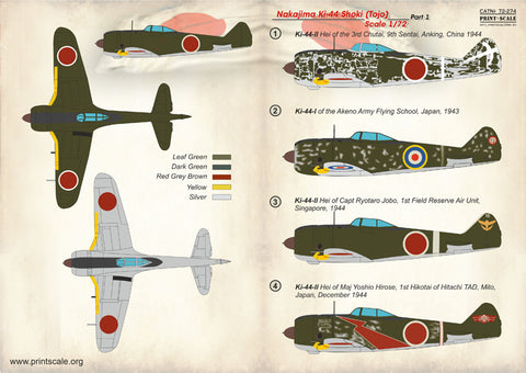Print Scale 72-274 1/72 Nakajima Ki-44 Tojo Part 1