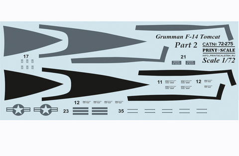Print Scale 72-275 1/72 Grumman F-14 Tomcat Part 2 In the complete set 1,5 sheets