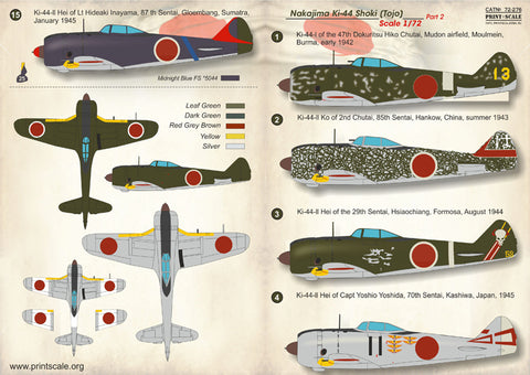 Print Scale 72-276 1/72 Nakajima Ki-44 Tojo  Part 2