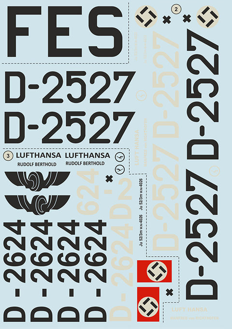 Print Scale 72-277 1/72 Junkers Ju-52 civic version Part 1 In the complete set 2 sheets