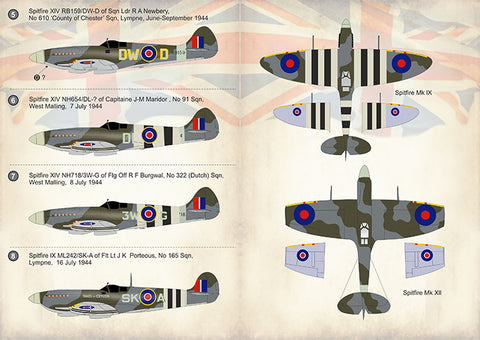 Print Scale 72-284 1/72 Supermarine Spitfire V1 Flying Bomb Aces 72-284  Scale 1/72 In the complete set 1,5 sheets