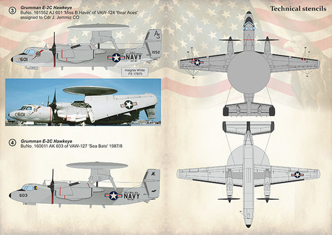 Print Scale 72-287 1/72 Grumman E-2C Hawkeye In the complete set 1,5 sheets