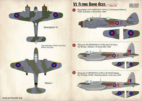 Print Scale 72-288 1/72 V-1 Flying Bomb Aces Part 4 In the complete set 1,5 sheets
