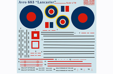 Print Scale 72-296 1/72 Avro 683 "Lankaster"  In the complete set 1,5 sheets