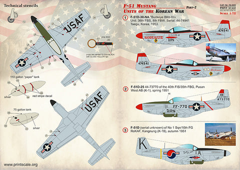 Print Scale 72-300 1/72 F-51 Mustang Part-2 72-300 Scale 1/72