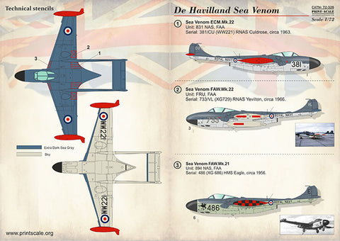 Print Scale 72-326 1/72 De Hevilland Sea Venom