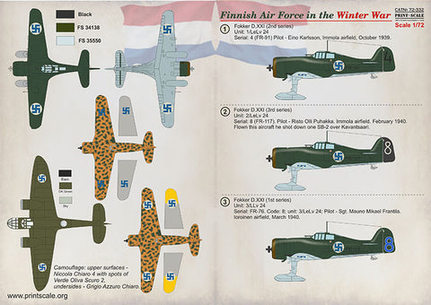 Print Scale 72-332 1/72 Finnish Air Force in the Winter war