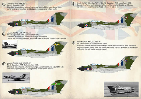 Print Scale 72-374 1/72 Gloster Gavelin Mk4. Part 3 In the complete set 2 sheets