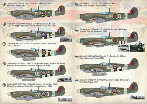 Print Scale 72-382 1/72 Spitfire Aces of Northwest Europe 1944–45 Part 1 72-382 Scale 1/72