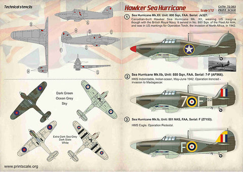 Print Scale 72-383 1/72 Hawker Sea Hurrikane