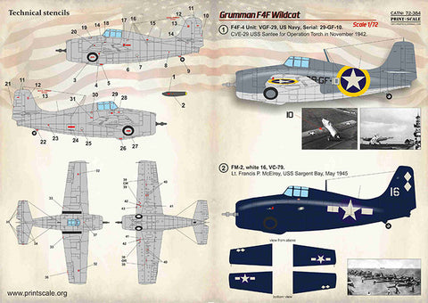 Print Scale 72-384 1/72 Grumman F4F Wildcat
