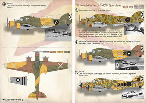 Print Scale 72-388 1/72 SM-79 in the Spanish Civil War