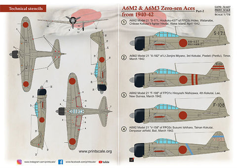 Print Scale 72-427 1/72 A6M Zero-Sen Aces Part 2