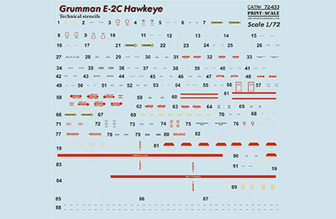 Print Scale 72-433 1/72 Grumman E-2C Hawkeye  Part 2 The complete set 1,5 leaf