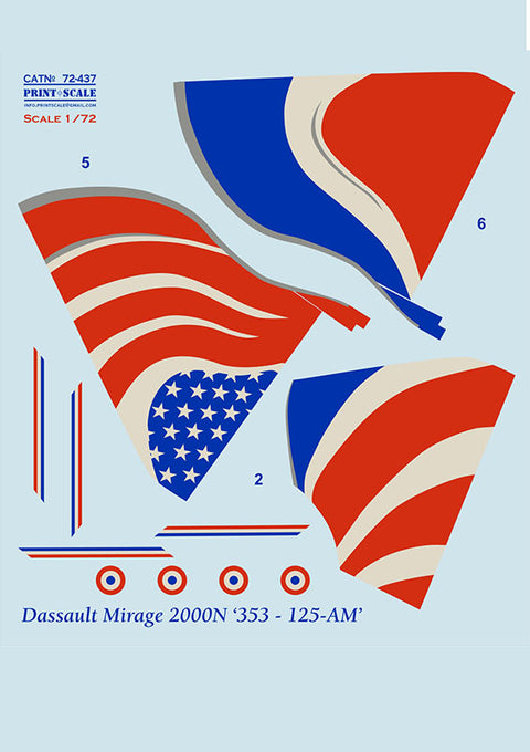Print Scale 72-437 1/72 Mirage 2000N The complete set 1,5 leaf