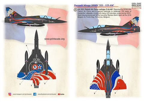 Print Scale 72-437 1/72 Mirage 2000N The complete set 1,5 leaf