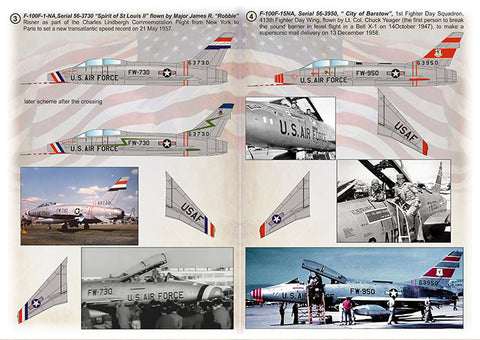 Print Scale 72-442 1/72 Record-Breaking F-100 Super Sabre The complete set 1,5 leaf