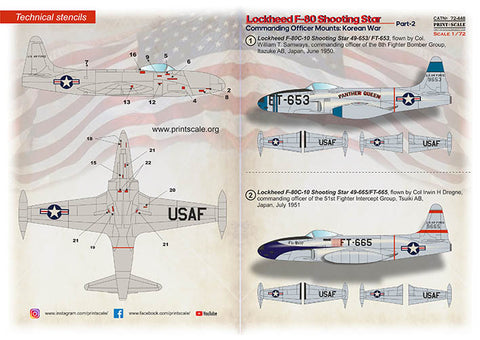 Print Scale 72-448 1/72 Lockheed F-80. Commanding office mounts: USA & Europe   Part 2