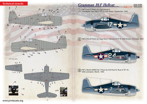 Print Scale 72-452 1/72 Grumman F6F Hellcat 72-452 Scale 1/72