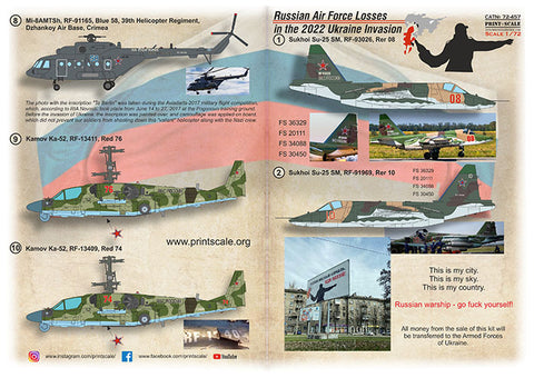 Print Scale 72-457 1/72 Russian Air Forces Losses in the 2022 Ukraine Invasion