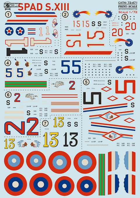 Print Scale 72-471 1/72 SPAD S.XIII