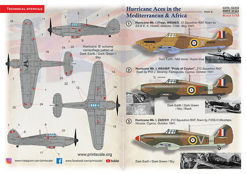 Print Scale 72-472 1/72 Hurricane Aces in the Mediterranean & Africa Part 2