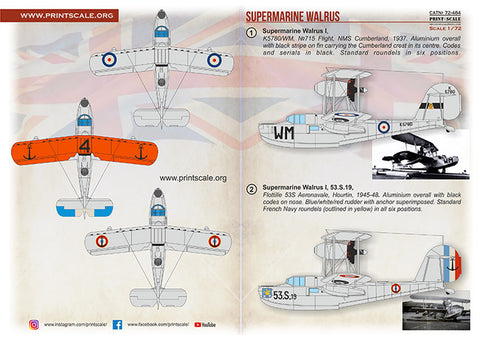 Print Scale 72-484 1/72 Supermarine Walrus