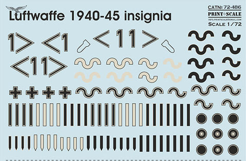 Print Scale 72-486 1/72 Luftwaffe 1940–45 Insignia Winkel 72-486 Scale 1/72