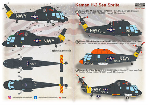 Print Scale 72-488 1/72 Kaman Sea Sprite H-2 72-488 Scale 1/72