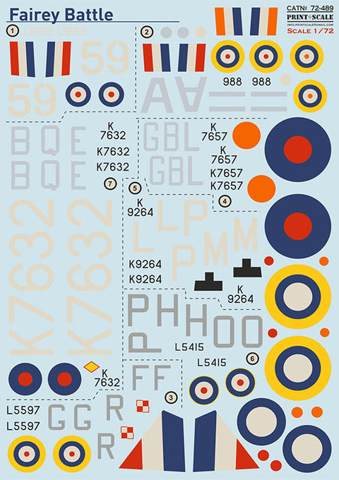 Print Scale 72-489 1/72 Fairey Battle Part 2 72-489 Scale 1/72
