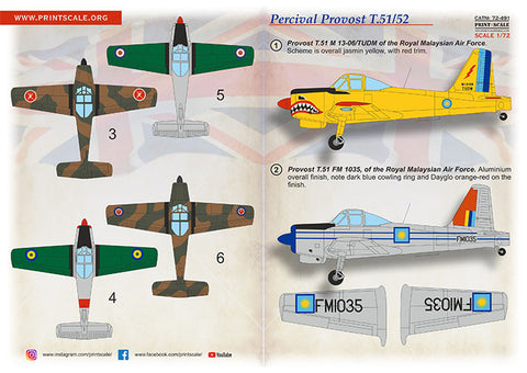 Print Scale 72-491 1/72 Percival Provost T.51/T.52 72-491 Scale 1/72