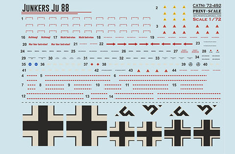 Print Scale 72-492 1/72 Junkers Ju 88 72-492 Scale 1/72