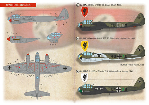 Print Scale 72-494 1/72 Ju-88 Western front The complete set 1,5 leaf