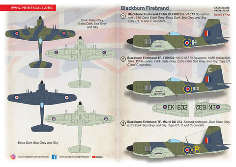 Print Scale 72-496 1/72 Blackburn B.46 Firebrand TF.Mk.5 72-496 Scale 1/72