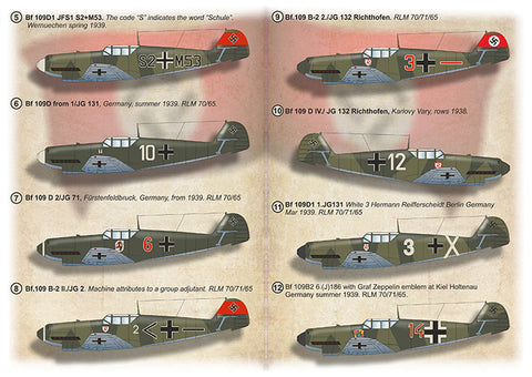 Print Scale 72-497 1/72 Messerschmitt Bf-109 B/D 72-497 Scale 1/72