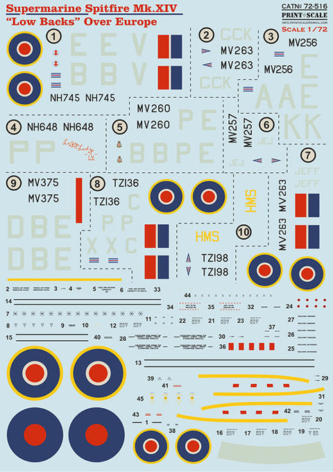 Print Scale 72-516 1/72 Supermarine Spitfire Mk.IV "Low Back" 72-516 Scale 1/72